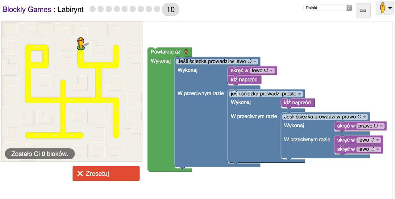 Blocky Games - Maze, rozwiązanie paczora